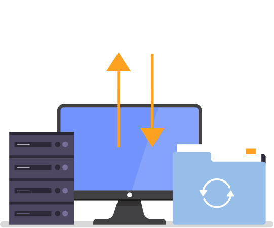 Cloud Backup and Restore Illustration